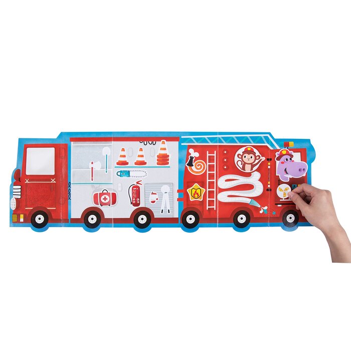 "reusable Stickers Activity Pad - Fire Truck & Ice Cream Truck" - 24x2x23cm