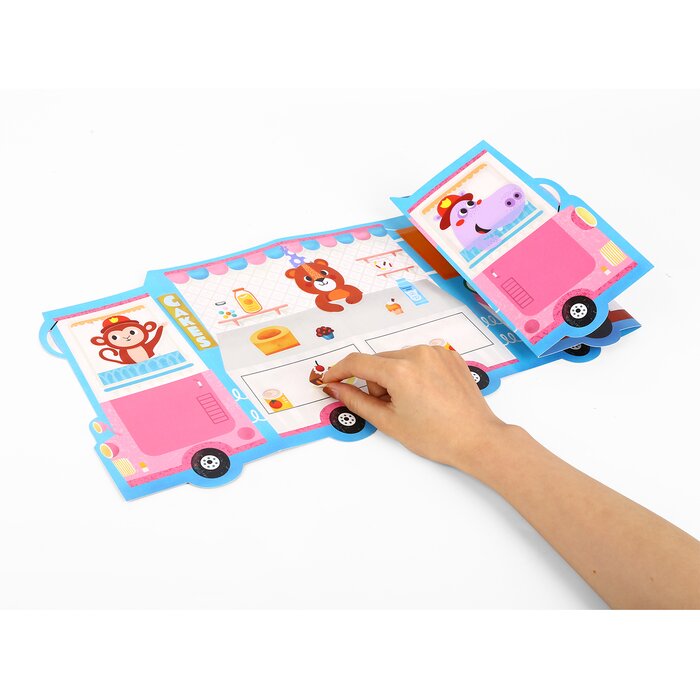 "reusable Stickers Activity Pad - Fire Truck & Ice Cream Truck" - 24x2x23cm