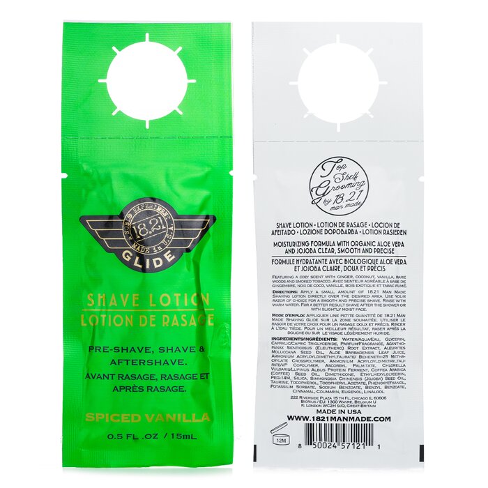 18.21 Man Made Glide Shave Lotion - # Spiced Vanilla - 15ml/0.5oz