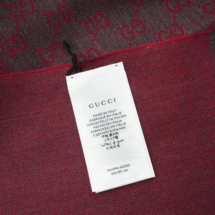 Half Gg Logo Wool Scarf  344994 - Fixed Size