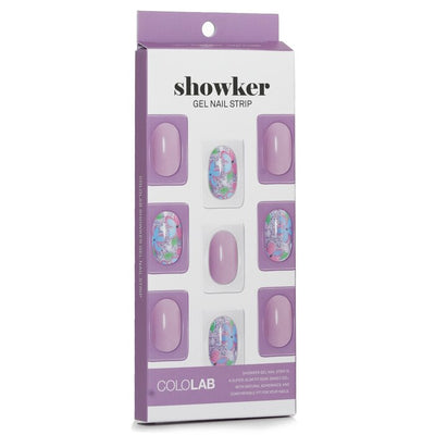 Showker Gel Nail Strip # Csa311 Violet Flower - 1pcs
