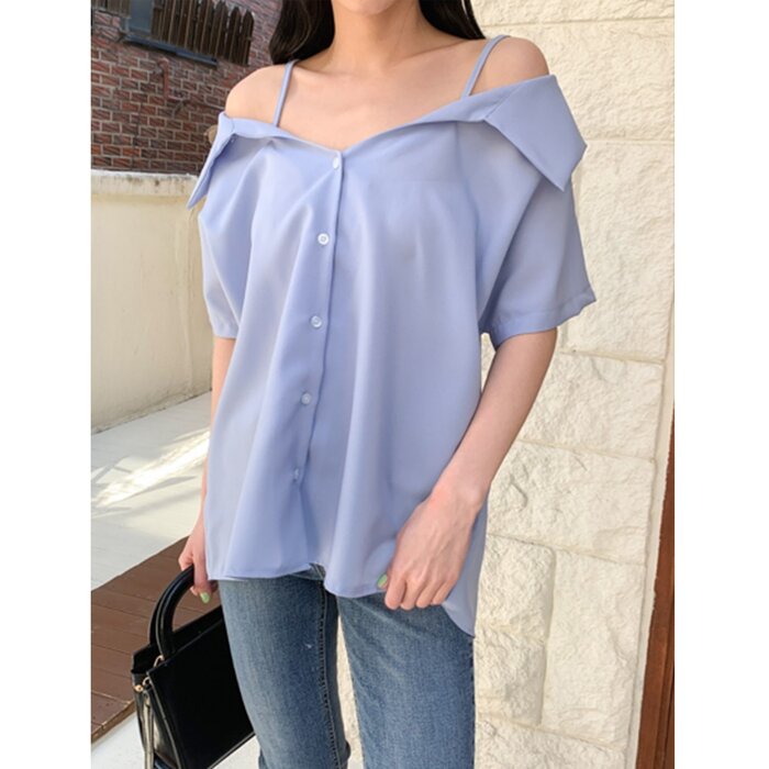 Off-shoulder Shirt - Free (XS-L)