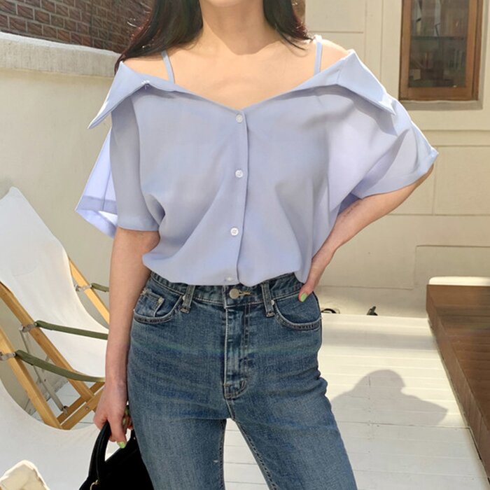 Off-shoulder Shirt - Free (XS-L)