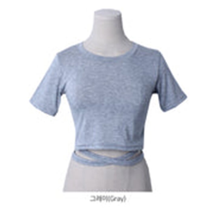 Slim Fit Cross Strap Crop Top - Free (XS-M)