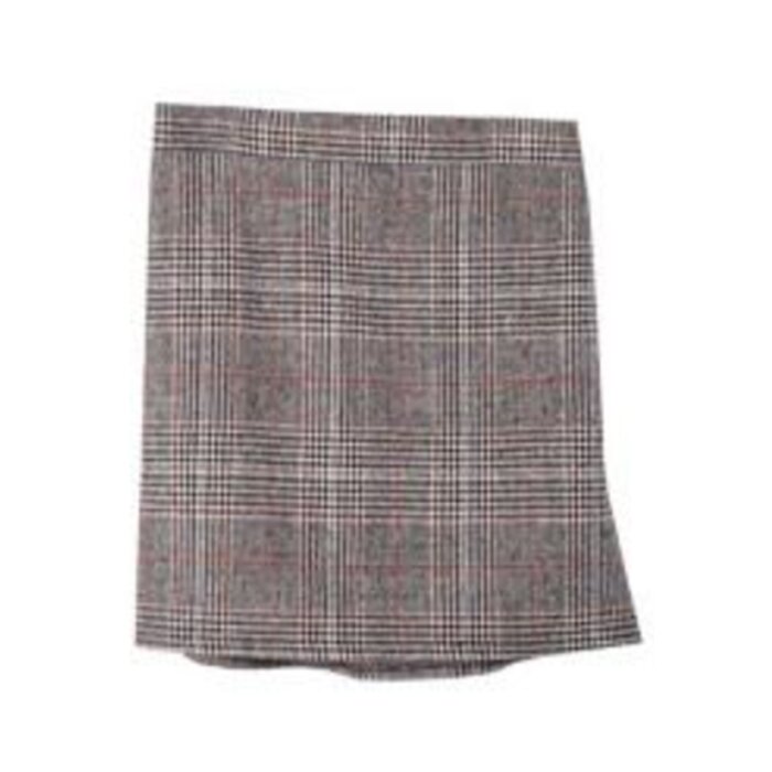 Check Wool Mini Skirt - Free (XS-M)