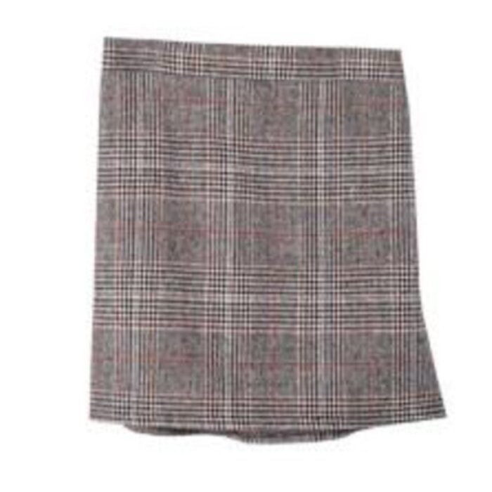 Check Wool Mini Skirt - Free (XS-M)