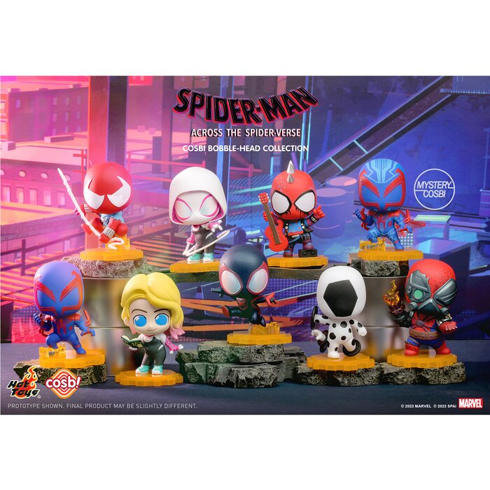 Spider-man: Across The Spider-verse Cosbi Bobble-head Collection (case Of 8 Blind Boxes) - 25x11x13cm