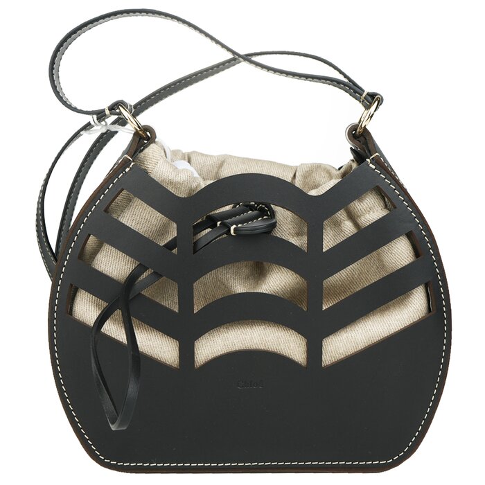 Small Kayan Round Bucket Bag - Black