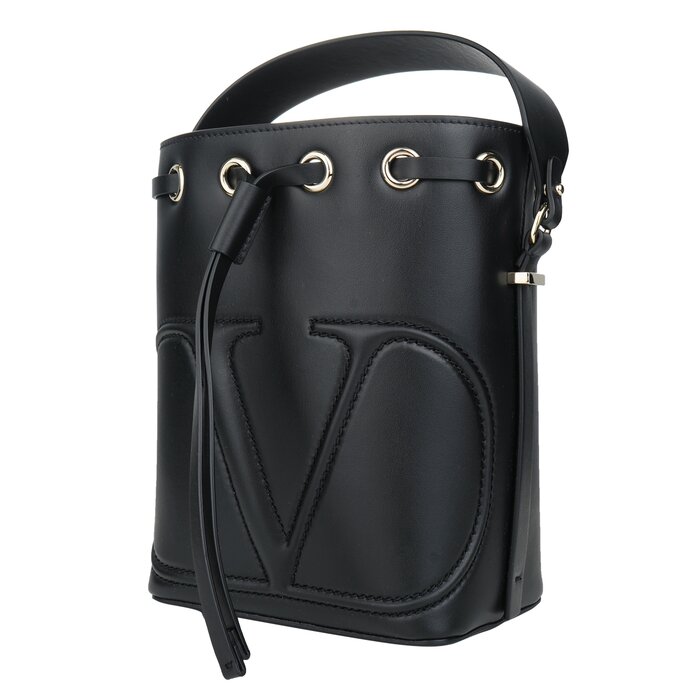 Valentino Small Vlogo Bucket Bag - Black