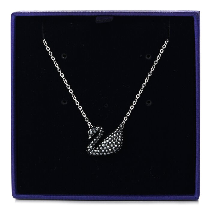 Swarovski Iconic Swan Pendant Swan 5347329  - Medium, Black, Rhodium Plated - Black