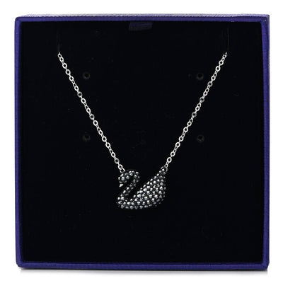 Swarovski Iconic Swan Pendant Swan 5347329  - Medium, Black, Rhodium Plated - Black