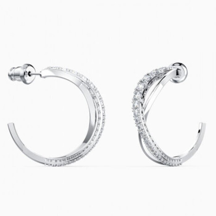 Twist Hoop Earrings 5563908 - White, Rhodium Plated - White