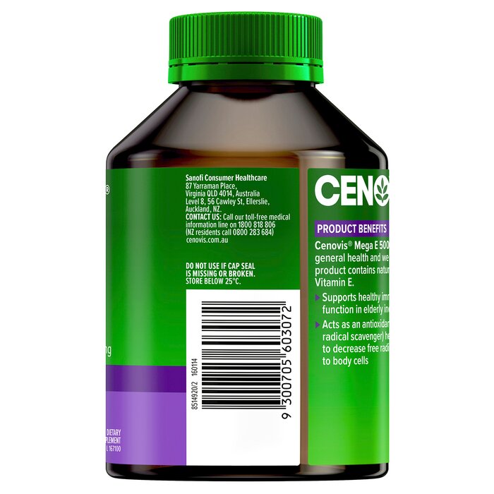 [authorized Sales Agent] Cenovis Mega E 500mg -  250 Capsules - 250pcs/box