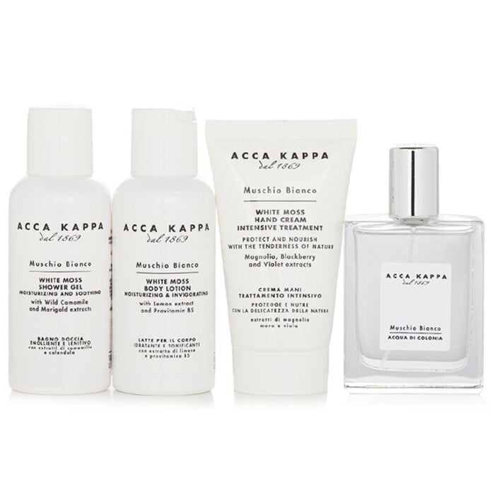 White Moss Gift Set: 1x Eau De Cologne Spray 50ml, 1x Shower Gel 100ml, 1x Body Lotion 100ml, 1x Hand Cream 75ml - 4pcs