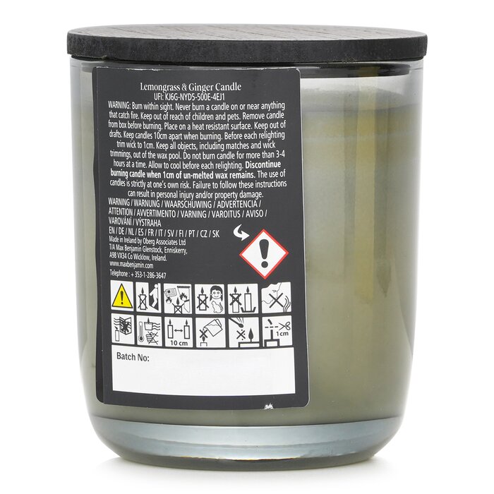 Natural Wax Candle - Lemongrass & Ginger - 210g/7.4oz