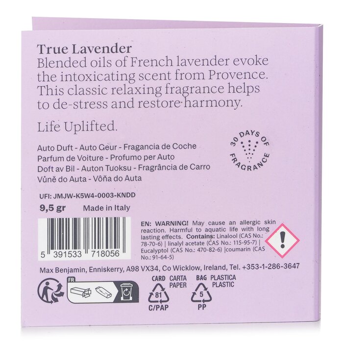 Car Fragrance Refill - True Lavender - 1pc