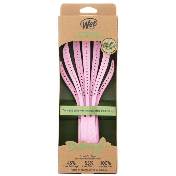 Go Green Curly Detangling Hair Brush - # Pink - 1pcs