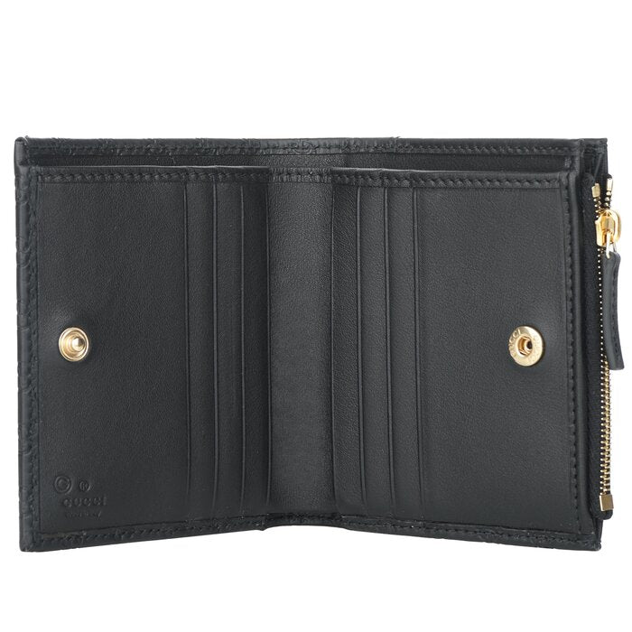 Micro Gg Guccissima Leather Small Bifold Wallet 510318 - Black