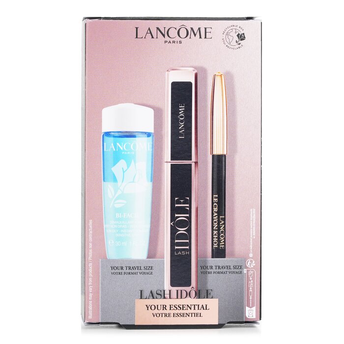 Lash Idole Mascara Set: Volumizing Mascara 8ml + Le Crayon Khol - No. 01 Black 0.7g + Non-oily Instant Cleanser 30ml 942911 - 3pcs