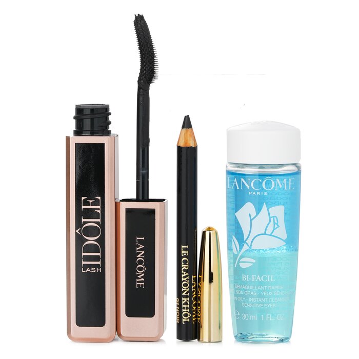 Lash Idole Mascara Set: Volumizing Mascara 8ml + Le Crayon Khol - No. 01 Black 0.7g + Non-oily Instant Cleanser 30ml 942911 - 3pcs