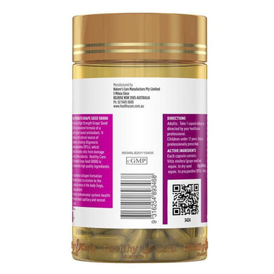 High Strength Grape Seed 58000mg - 200 capsules