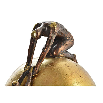 Decorative Figure DKD Home Decor Ball Golden Copper Resin Persons Modern (25 x 19 x 26 cm)