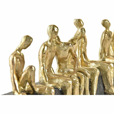 Figura Decorativa DKD Home Decor Dourado Resina Cinzento escuro Pessoas Moderno (45,3 x 6,8 x 13,7 cm)