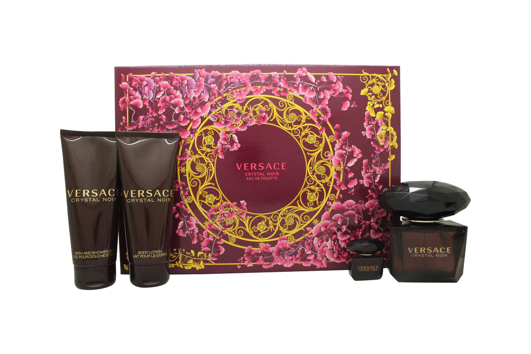 Versace Crystal Noir Gift Set 90ml EDT + 100ml Body Lotion + 100ml Shower Gel + 5ml EDT