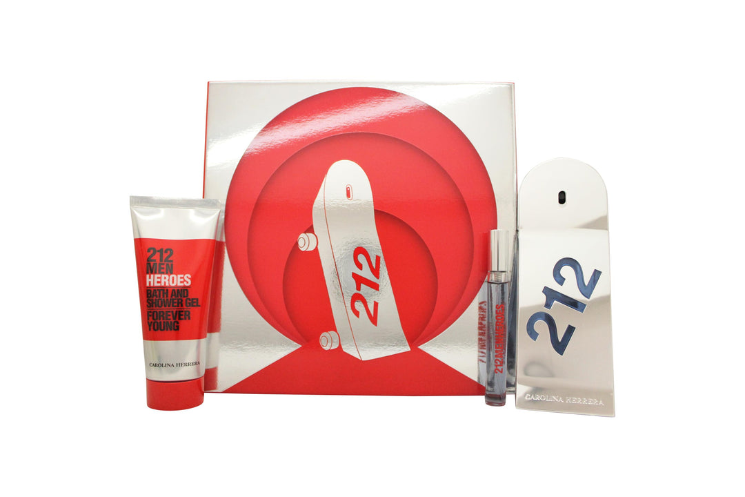 Carolina Herrera 212 Heroes Gift Set 90ml EDT + 100ml Shower Gel + 10ml EDT