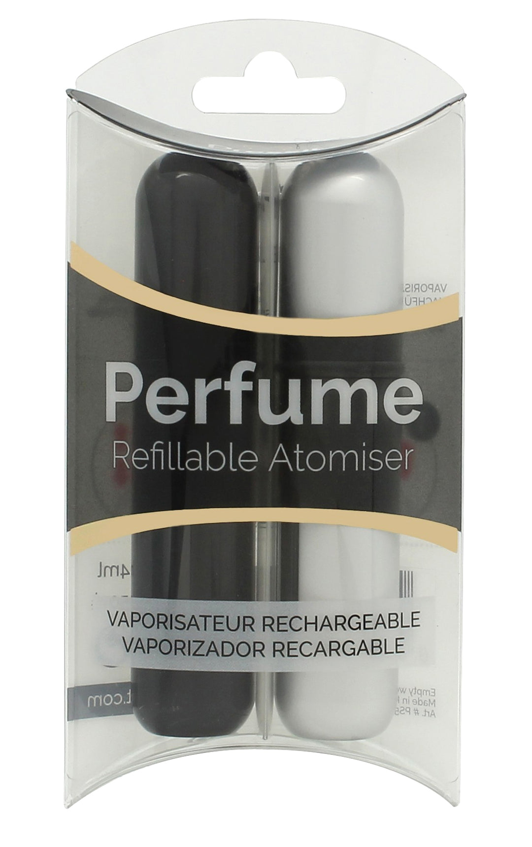 Pressit Refillable Perfume Atomiser Duo Pack - Black & Silver