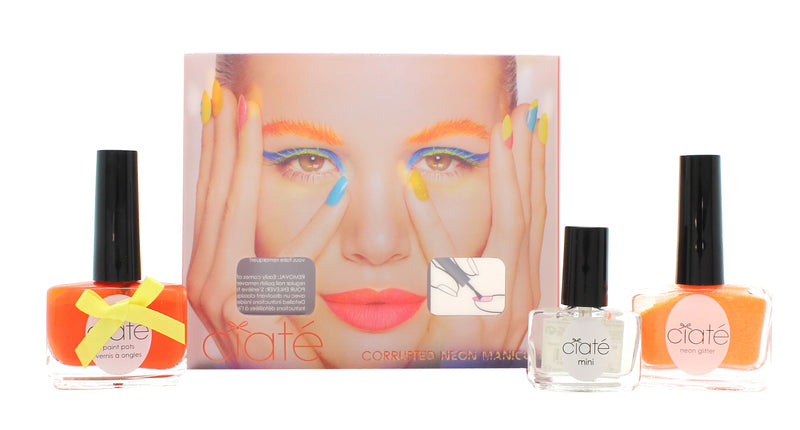 Ciate Corrupted Neon Manicure Club Tropicana Presentset 13.5ml Nail Polish in Cha Cha Cha + 10g Club Tropicana Neon Glitter + 5ml Black Light Top Coat