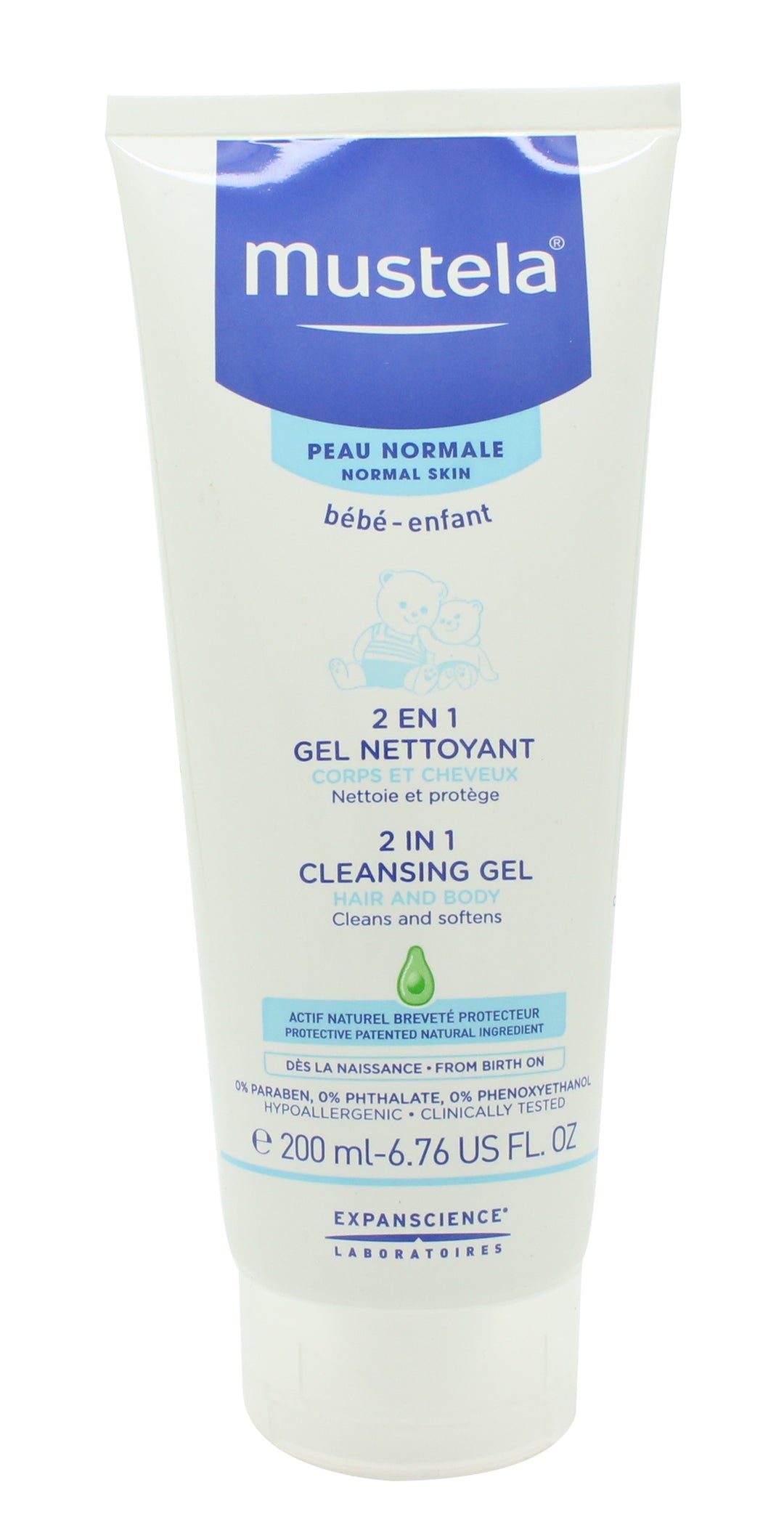 Mustela Bebe-Enfant 2 in 1 Cleansing Gel 200ml - Normal Hud