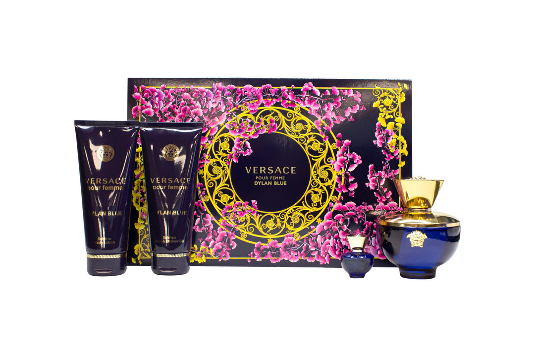 Versace Pour Femme Dylan Blue Presentset 100ml EDP + 5ml EDP + 100ml Duschgel + 100ml Body Lotion