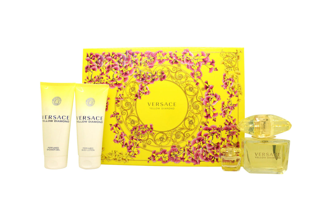 Versace Yellow Diamond Gift Set 90ml EDT + 100ml Body Lotion + 100ml Shower Gel + 5ml EDT