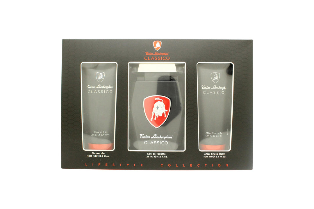 Lamborghini Classico Gift Set 125ml EDT + 100ml Aftershave Balm + 100ml Shower Gel