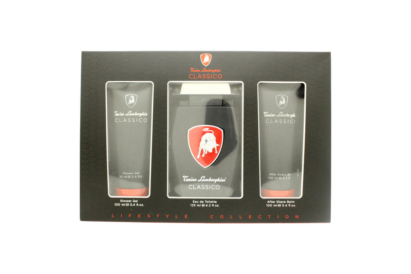 Lamborghini Classico Gift Set 125ml EDT + 100ml Aftershave Balm + 100ml Shower Gel