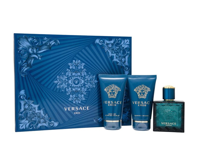 Versace Eros Gift Set 50ml EDT + 50ml Aftershave Balm + 50ml Duschgel