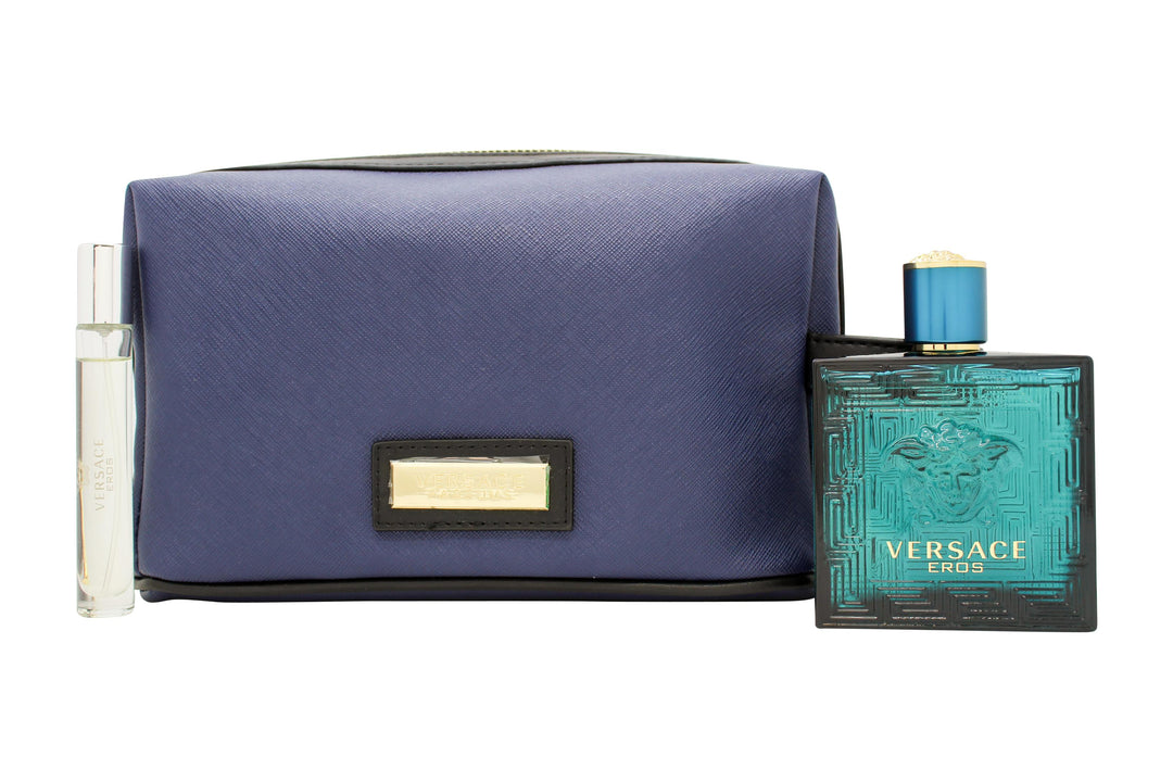 Versace Eros Gift Set 100ml EDT + 10ml EDT + Toiletry Bag