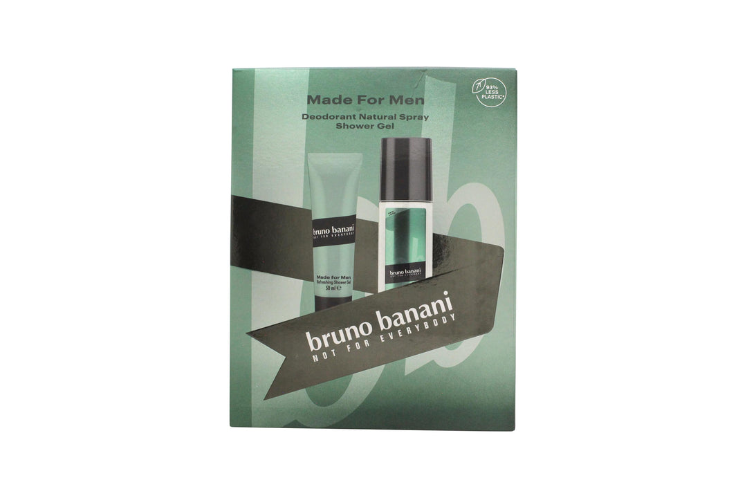 Bruno Banani Made för Män Presentset 75ml Deodorant Natural Sprej + 50ml Duschgel