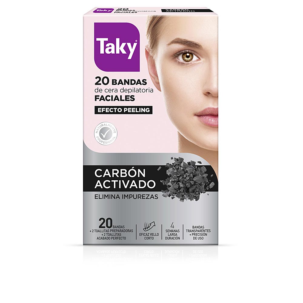 CARBON ACTIVADO bandas cera faciales depilatorias 20 uds