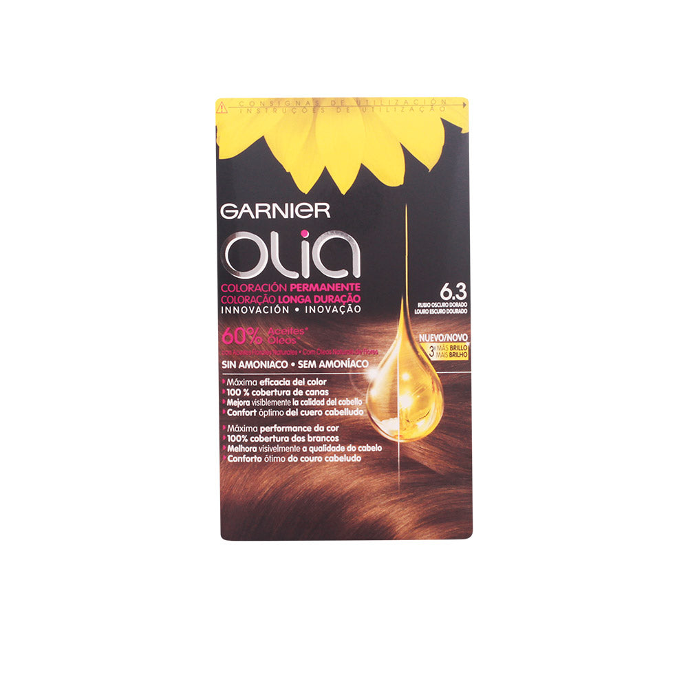 OLIA Coloración Permanente #6,3 Rubio Oscuro Dorado 4 pz