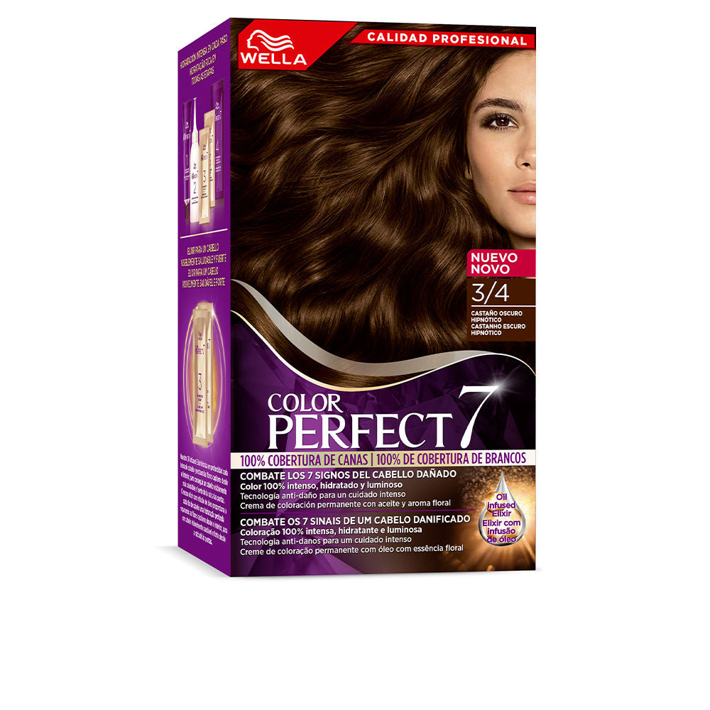 WELLA COLOR PERFECT 7 100% cobertura de canas #3/4-castaño oscuro hipnótico