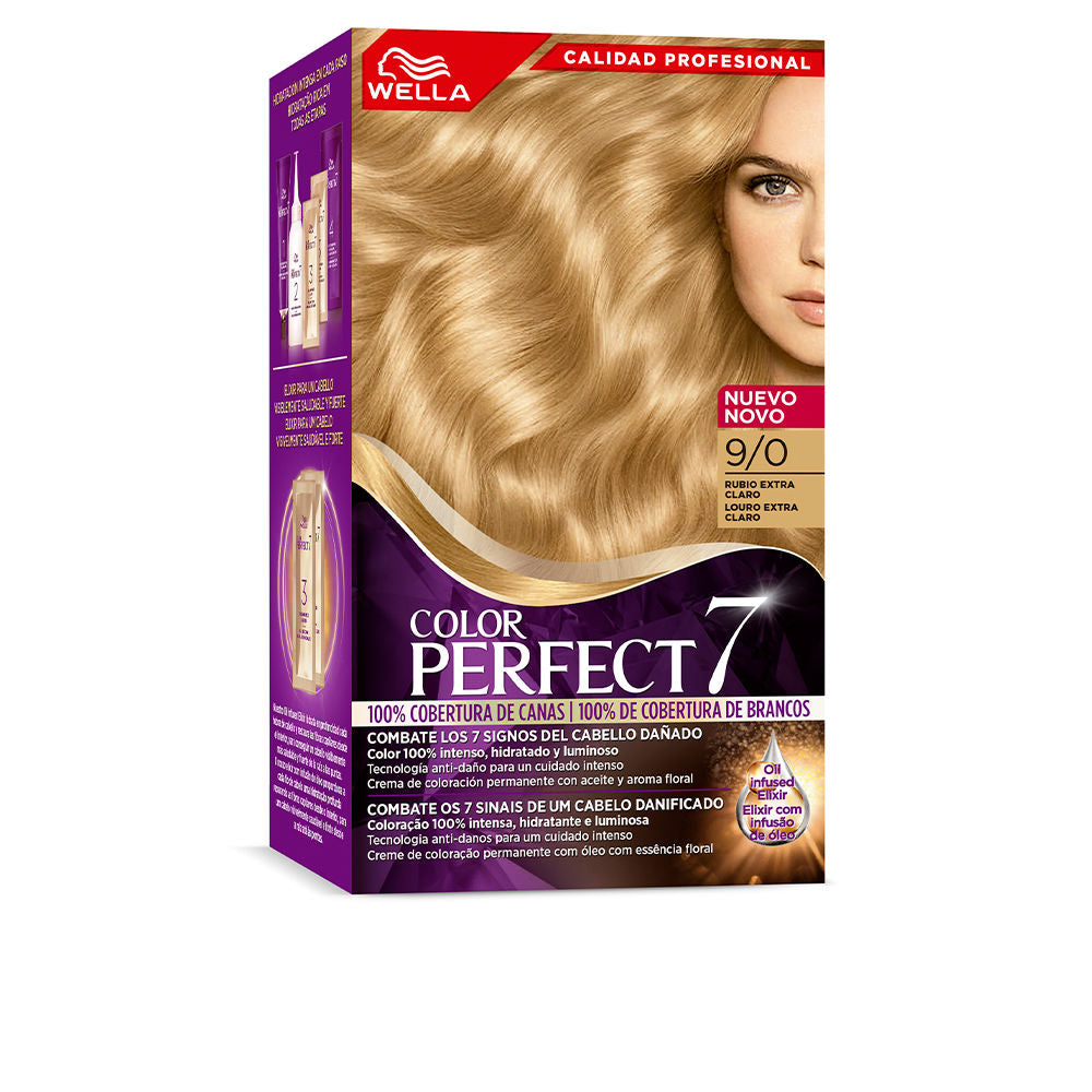 WELLA COLOR PERFECT 7 100% cobertura de canas #9/0-rubio extra claro