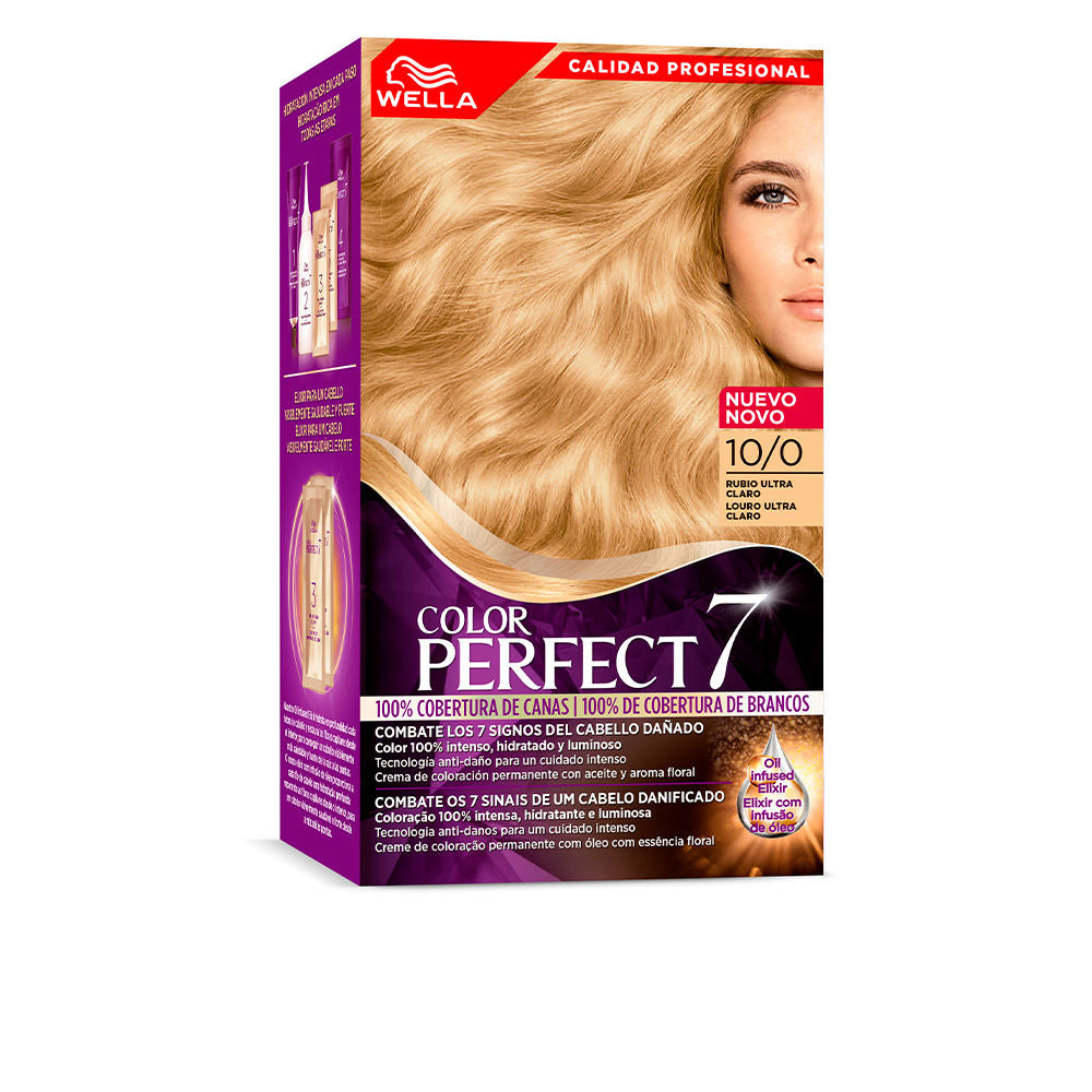 WELLA COLOR PERFECT 7 100% cobertura de canas #10/0-rubio ultra claro