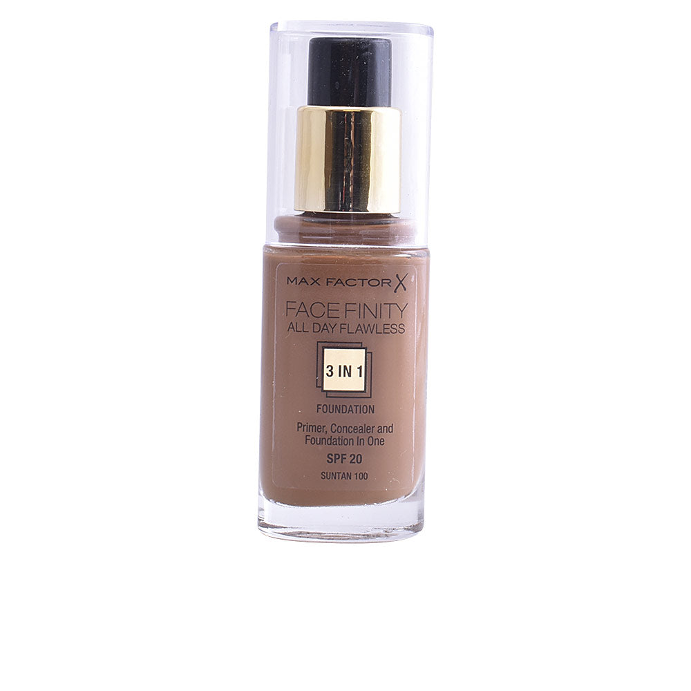 FACEFINITY ALL DAY FLAWLESS 3 IN 1 foundation #100-suntan