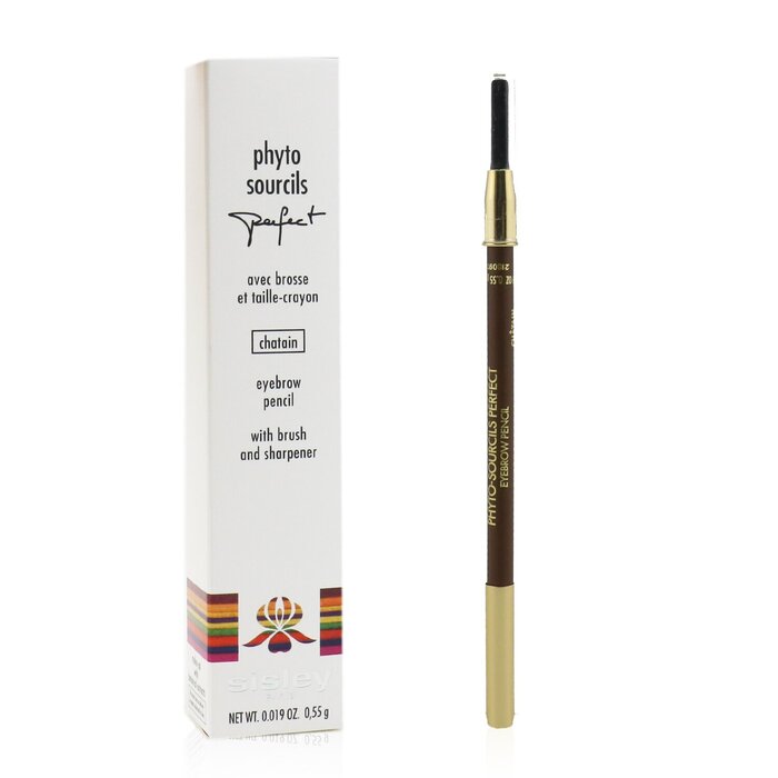 Phyto Sourcils Perfect Eyebrow Pencil (with Brush & Sharpener) - No. 02 Chatain - 0.55g/0.019oz