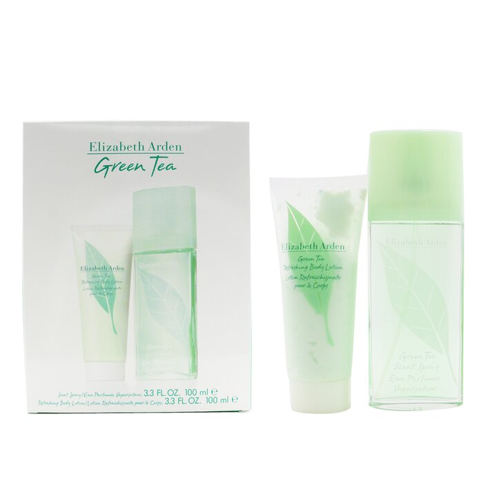 Green Tea Coffret: Eau Parfumee Spray 100ml/3.3oz + Refreshing Body Lotion 100ml/3.3oz - 2pcs