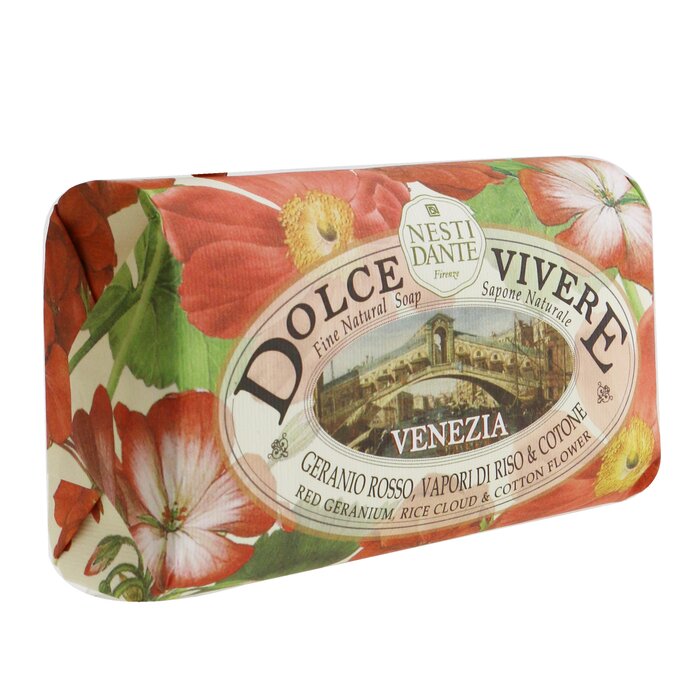 Dolce Vivere Fine Natural Soap - Venezia - Red Geranium, Rice Cloud & Cotton Flower - 250g/8.8oz