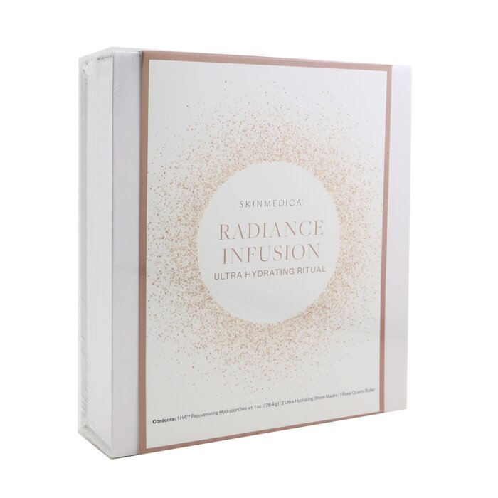 Radiance Infusion Ultra Hydrating Ritual Set: Ha Rejuvenating Hydrator 28.4g + Ultra Hydrating Sheet Mask 2pcs + Rose Quartz Roller - 4pcs