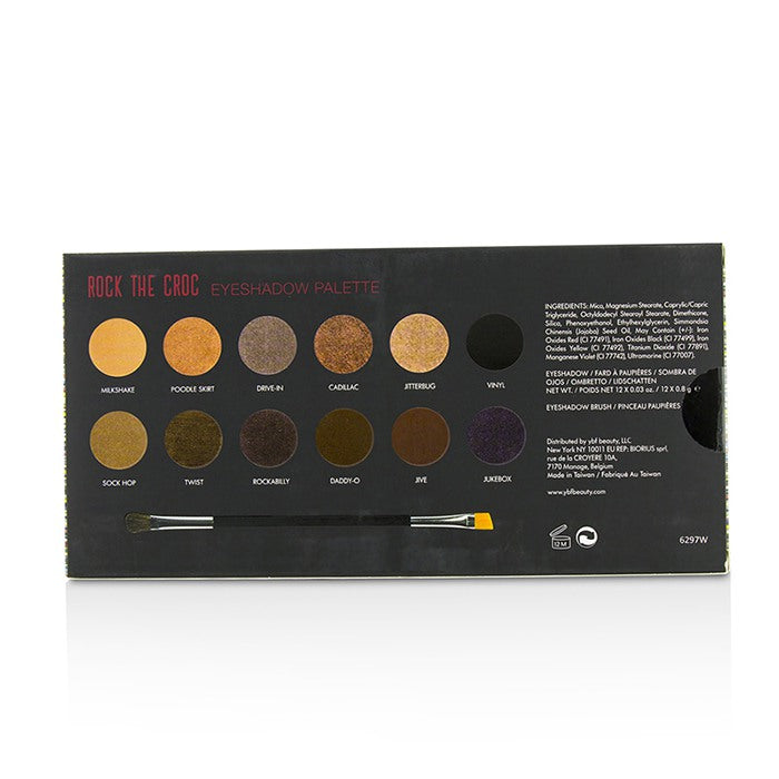 Rock The Croc Eyeshadow Palette (12x Eyeshadow, 1x Double Ended Eyeshadow Brush) - 12x0.8g/0.03oz